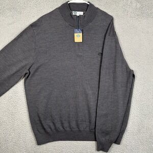 NEW Charles Tyrwhitt New York Jets Mens 3XL Sweater Quarter Zip Gray Merino Wool